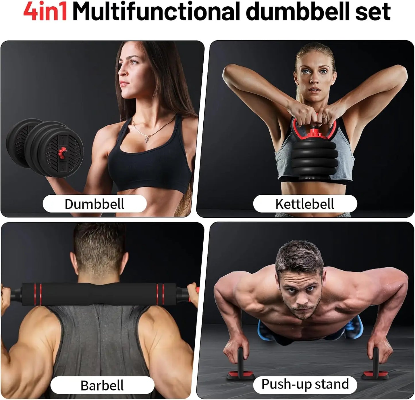 Adjustable Dumbbell Set 20 To 80 Lbs For Home Workouts