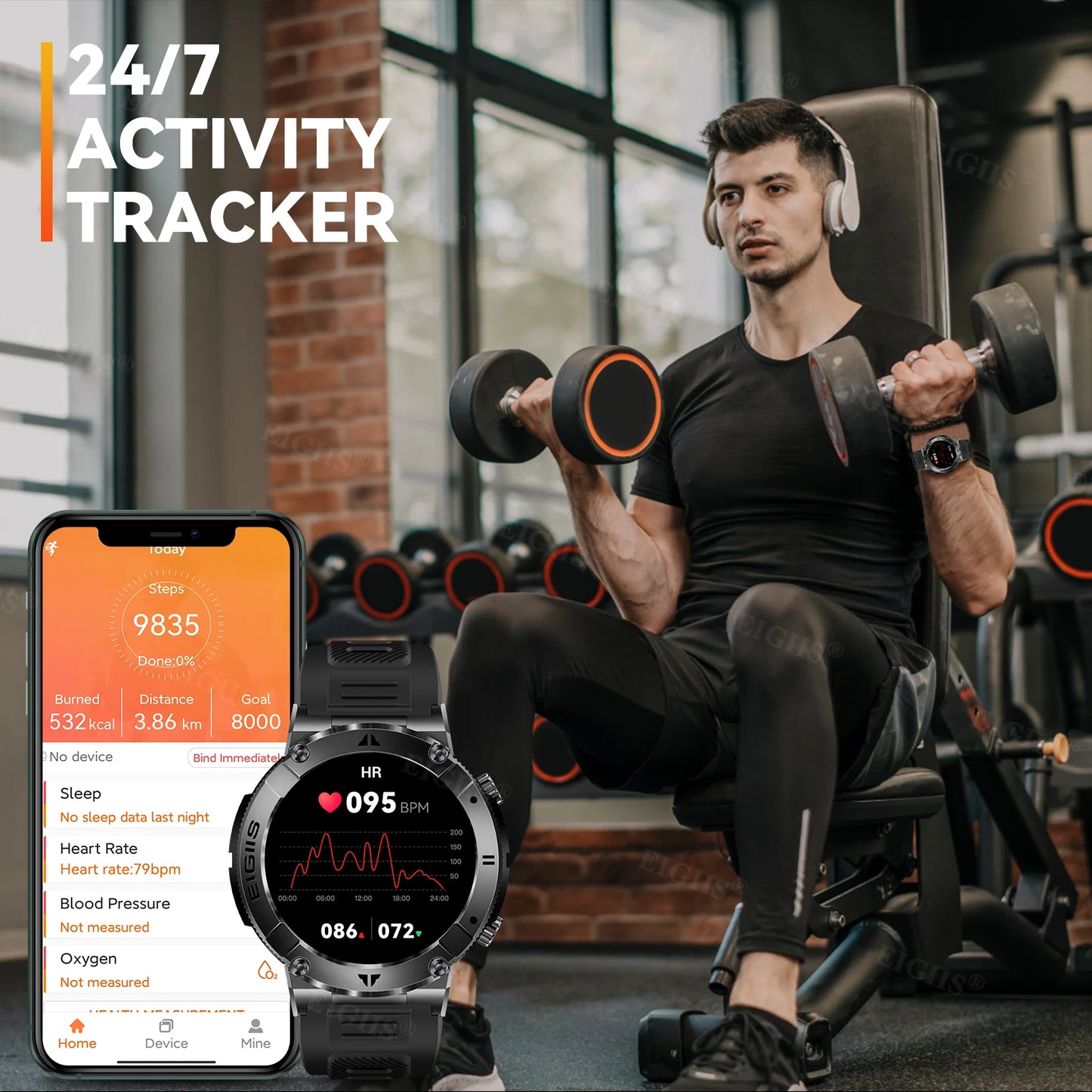 LaNikar Smart Watch With TFT Display Bluetooth Call Blood Pressure