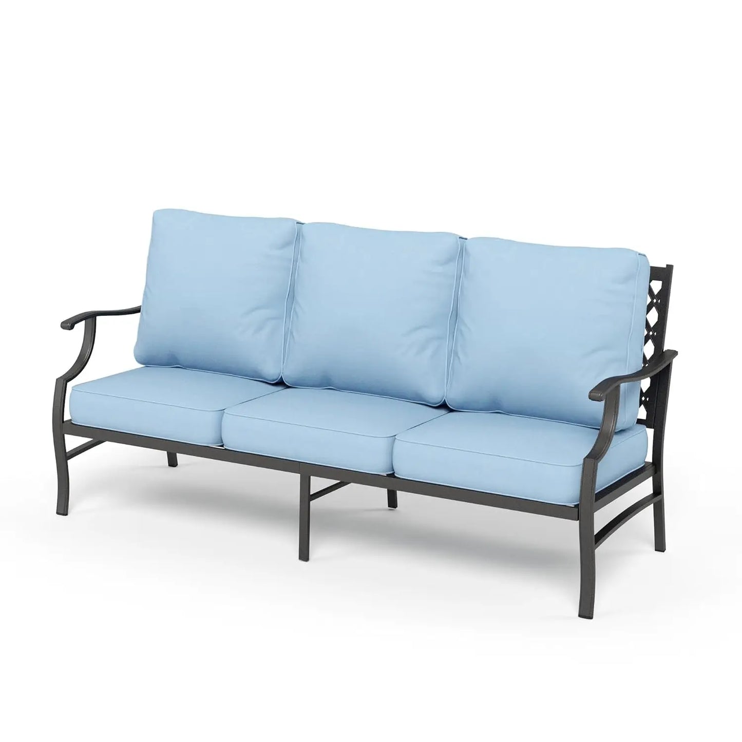 HUANZHUANG All Weather 3 Seat Outdoor Patio Sofa with Cushions