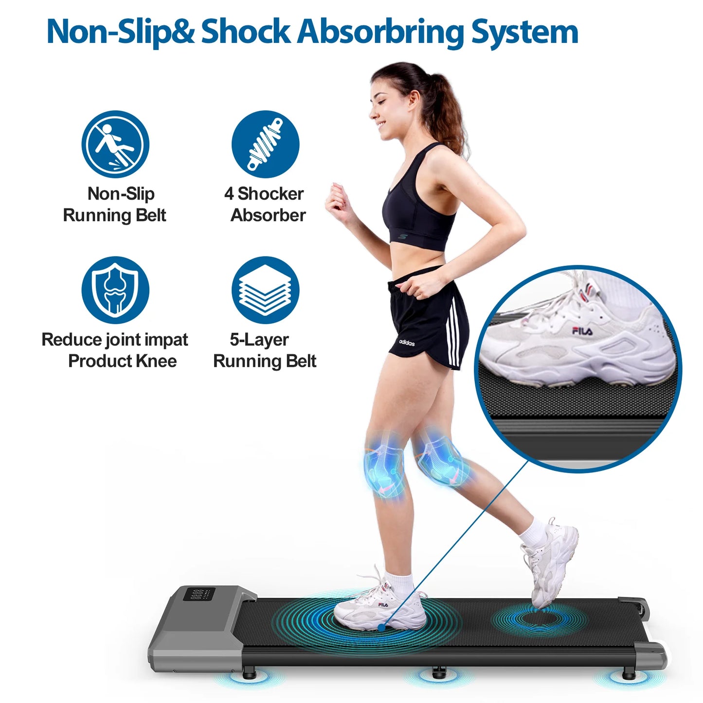 2in1 Walking Pad Mini Treadmill For Home And Office