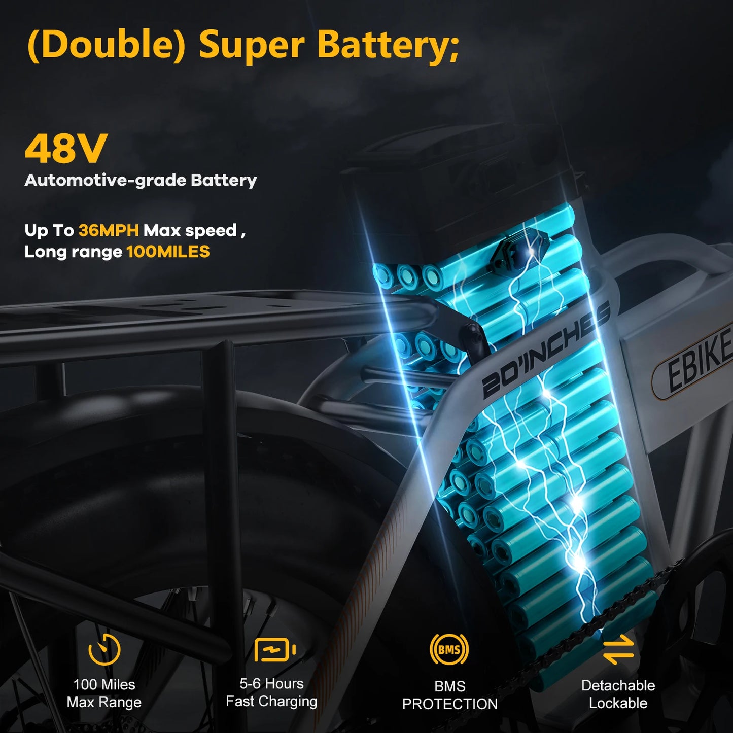 CYBERVELO MARS700 Folding Electric Bike With Removable Battery 1000W