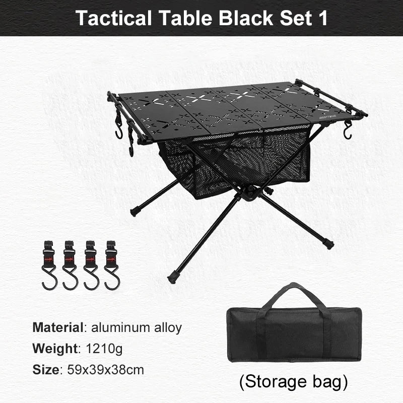 WEST TUNE Folding Camping Table Aluminum Lightweight Portable Table With Storage