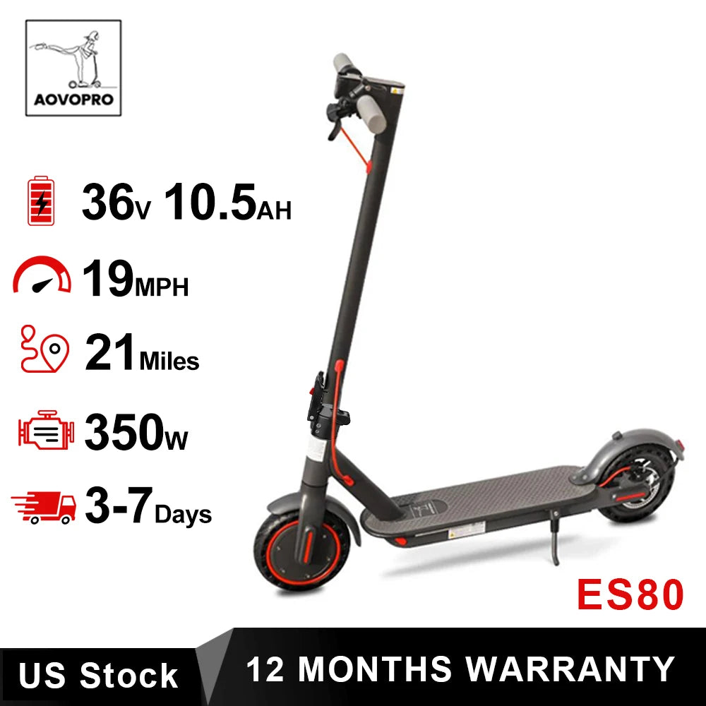 AOVOPRO ES80 Electric Scooter 350W Foldable With App Control 21 Mile Range