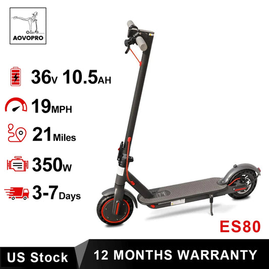 AOVOPRO ES80 Electric Scooter 350W Foldable With App Control 21 Mile Range