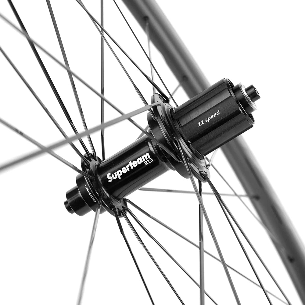 SuperTeam Clincher Tubeless Carbon Wheelset For Road Bicycles Uci Approved