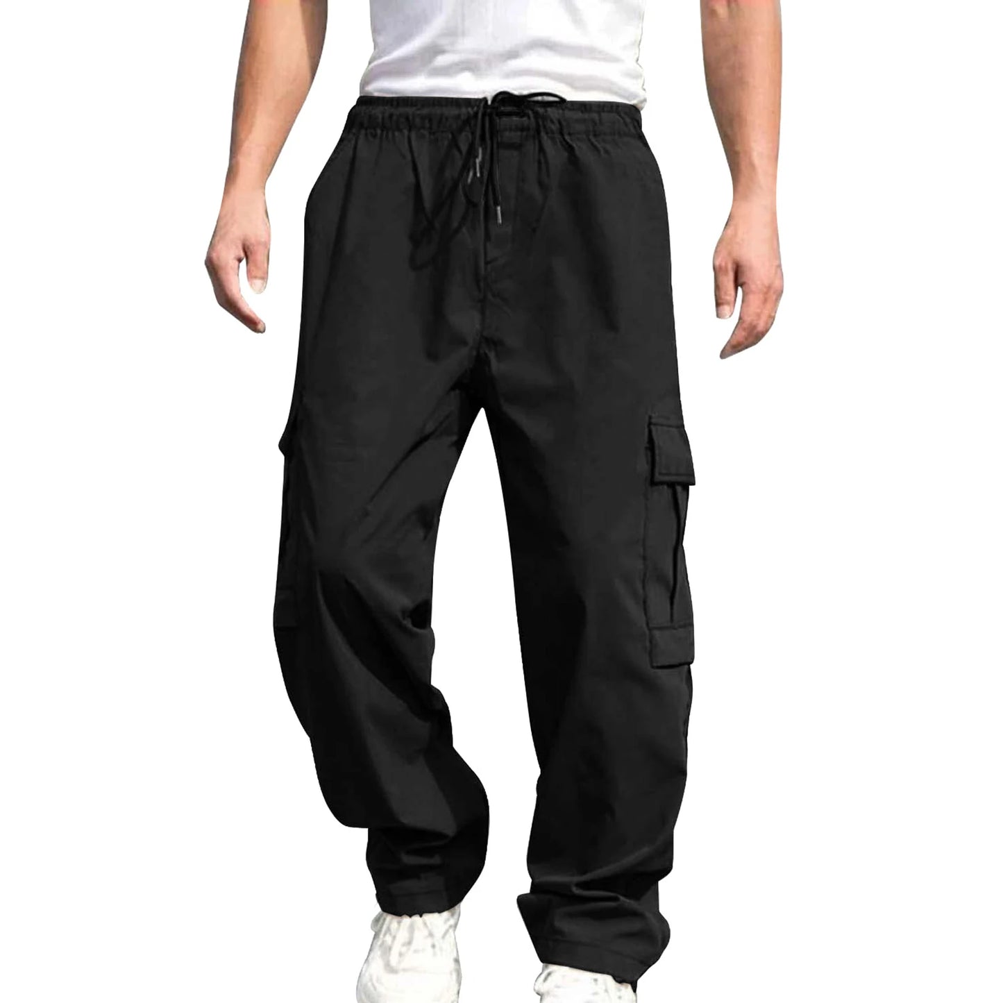 Hirigin Men Loose Cargo Pants With Pockets