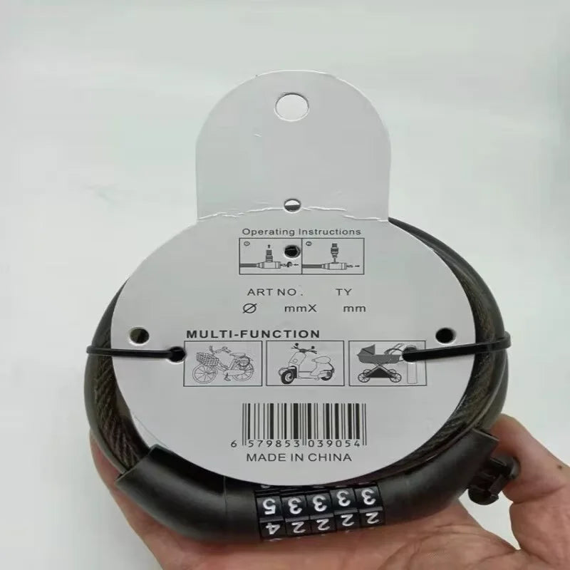5 Digit Combination Anti Theft Steel Cable Bicycle Lock