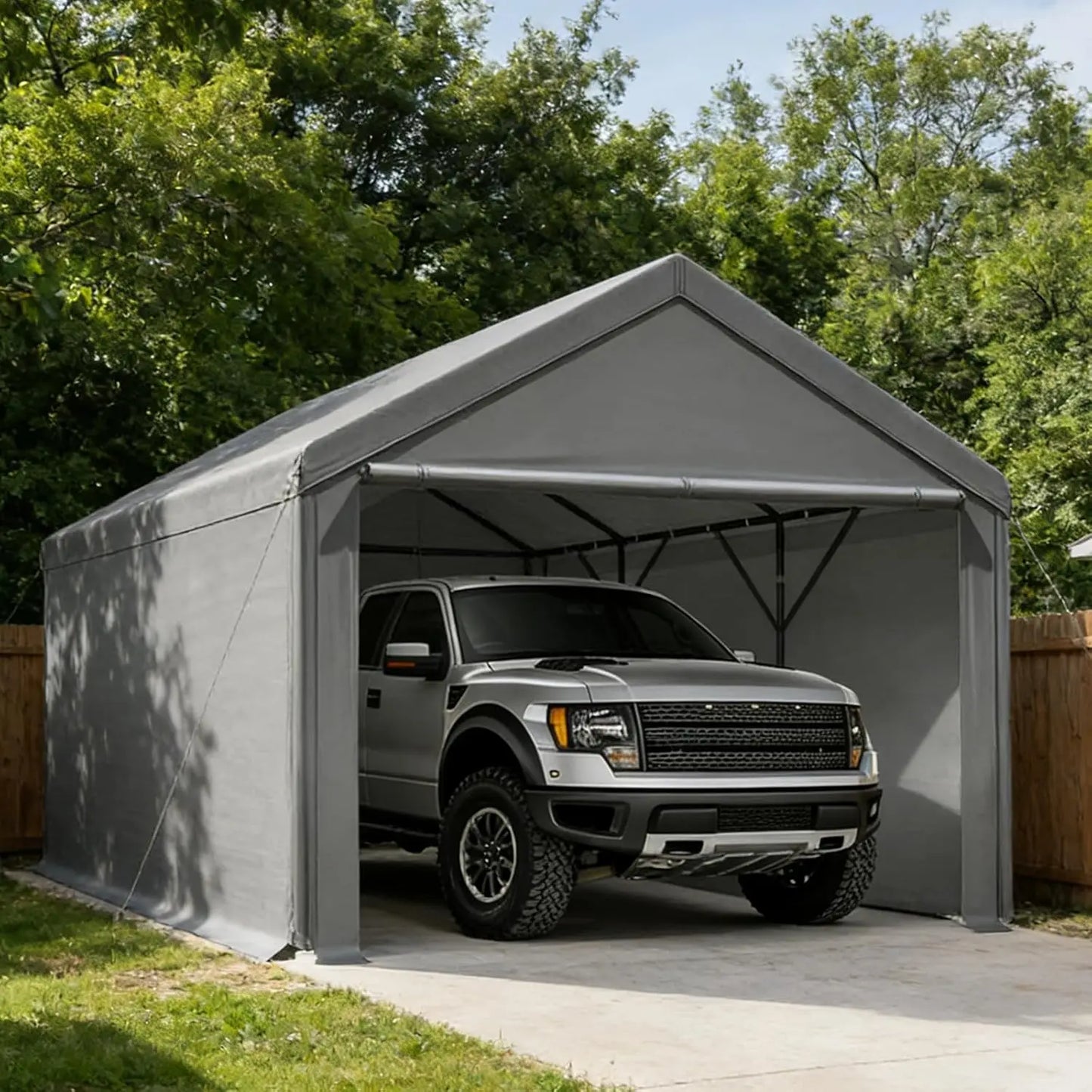 Heavy Duty Carport Canopy Portable Garage With Removable Sidewalls