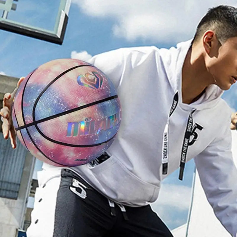 Hignconcerned Holographic Glowing Basketball Indoor and Outdoor Play