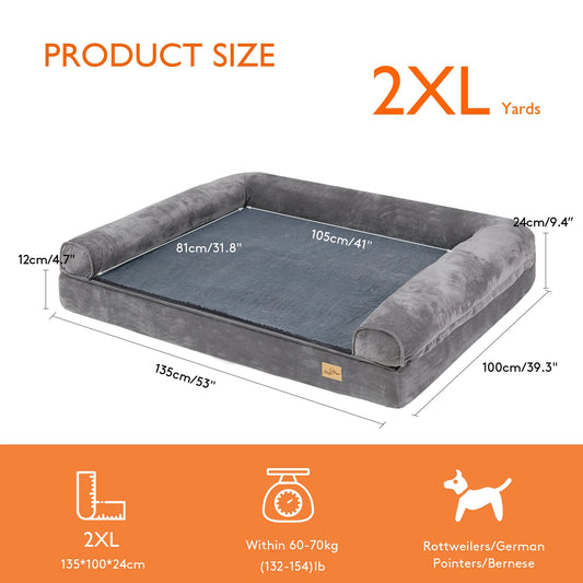 Guangdong Cozy Sofa Dog Bed With Bolster And Waterproof Cover