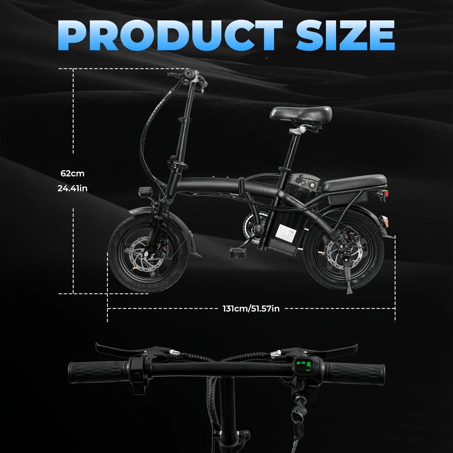 LELEKUAIFolded Folding Electric Bike T5-D Three Level Pedal Assist