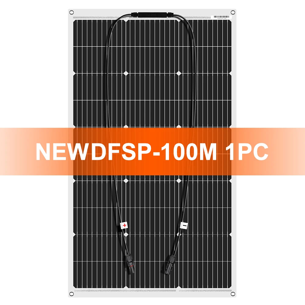 DOKIO 100W Flexible Monocrystalline Solar Panel For Camping RVs 12V