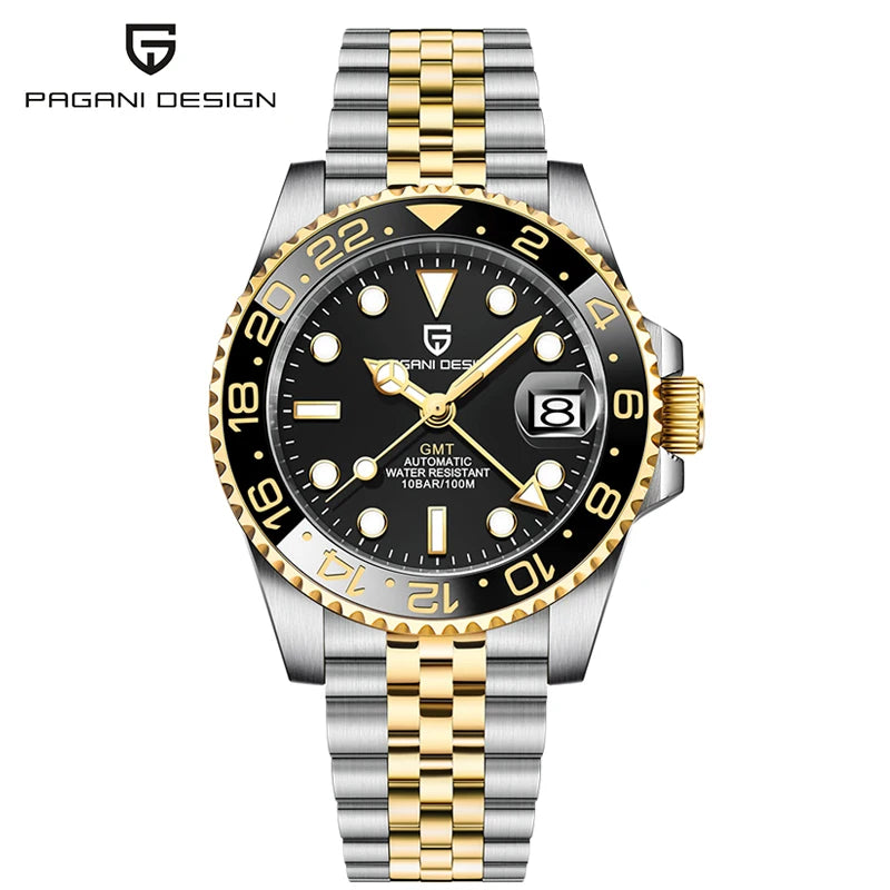Pagani Design Automatic GMT Stainless Steel Men's Watch PD-1662