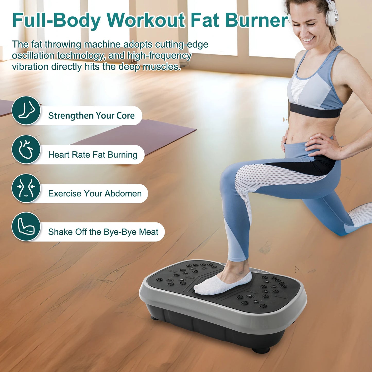 N Vibration Plate Exercise Machine Portable Fat Burning Home Workout