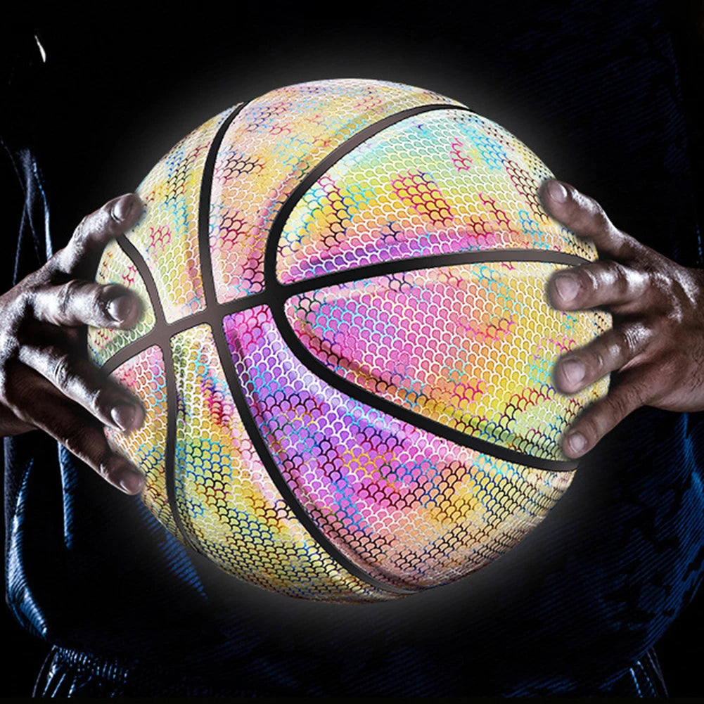 Luminous Holographic Reflective Basketball For Night Play