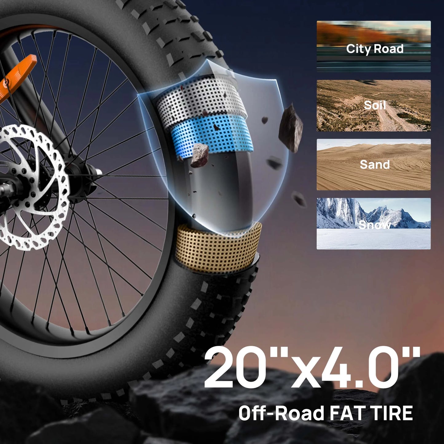 URLIFE Peak 1500W Electric Mountain Bike Removable 48V Battery