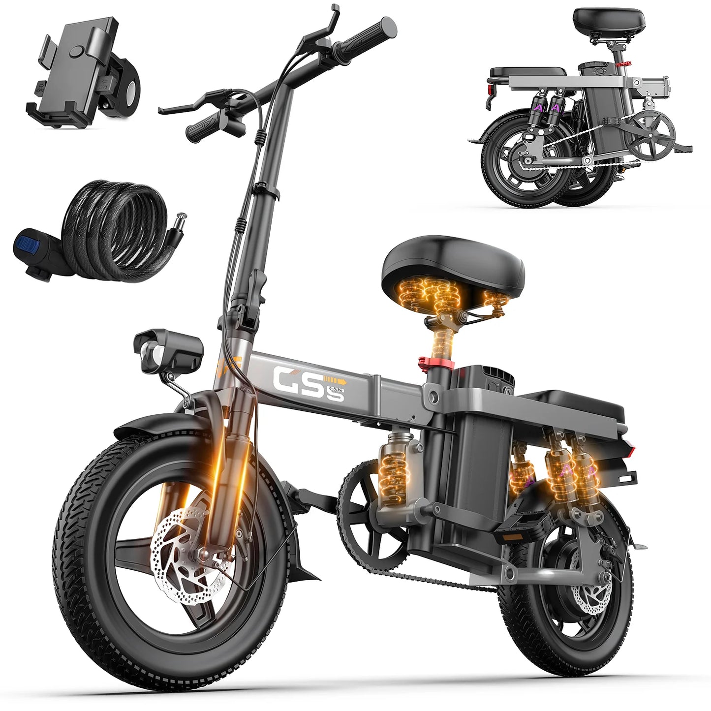 Electric Folding Bike For Adults With 750W Peak Motor And 20 MPH Top Speed For Commuters