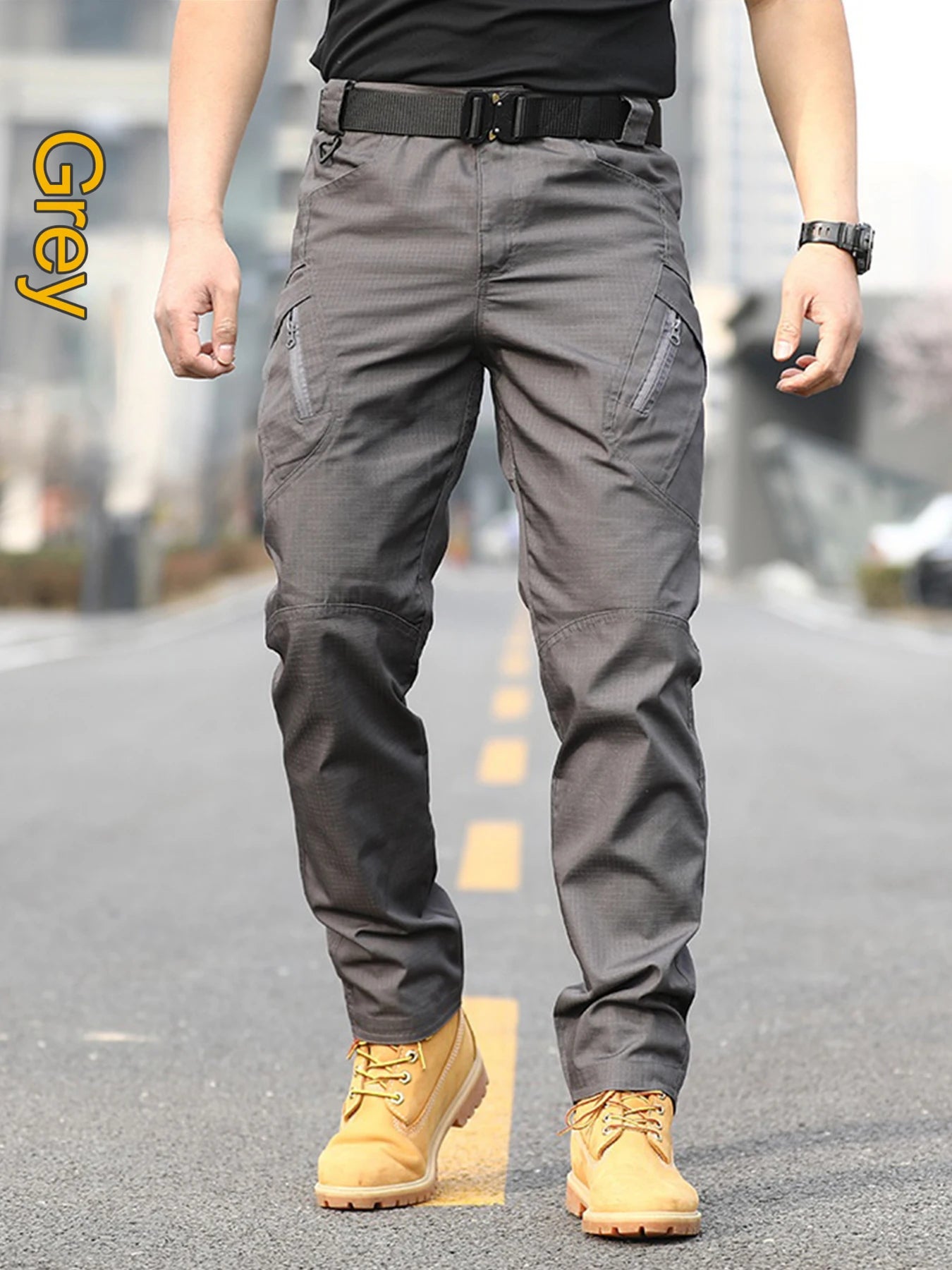 NONECN Mens Tactical Pants With Multi Pocket Design Breathable Lightweight