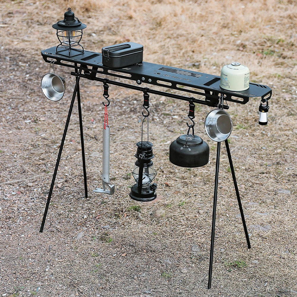 Electric Folding Camping Hanging Rack Portable Shelf with Hook Triangle Storage Hanger
