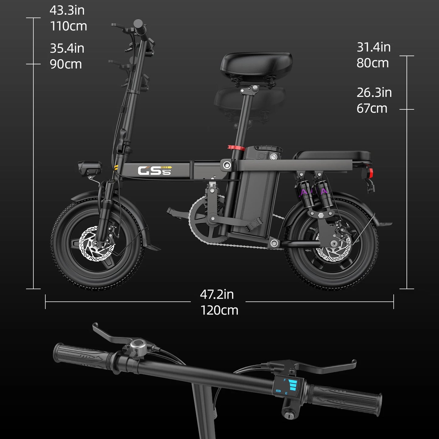 Electric Folding Bike For Adults With 750W Peak Motor And 20 MPH Top Speed For Commuters