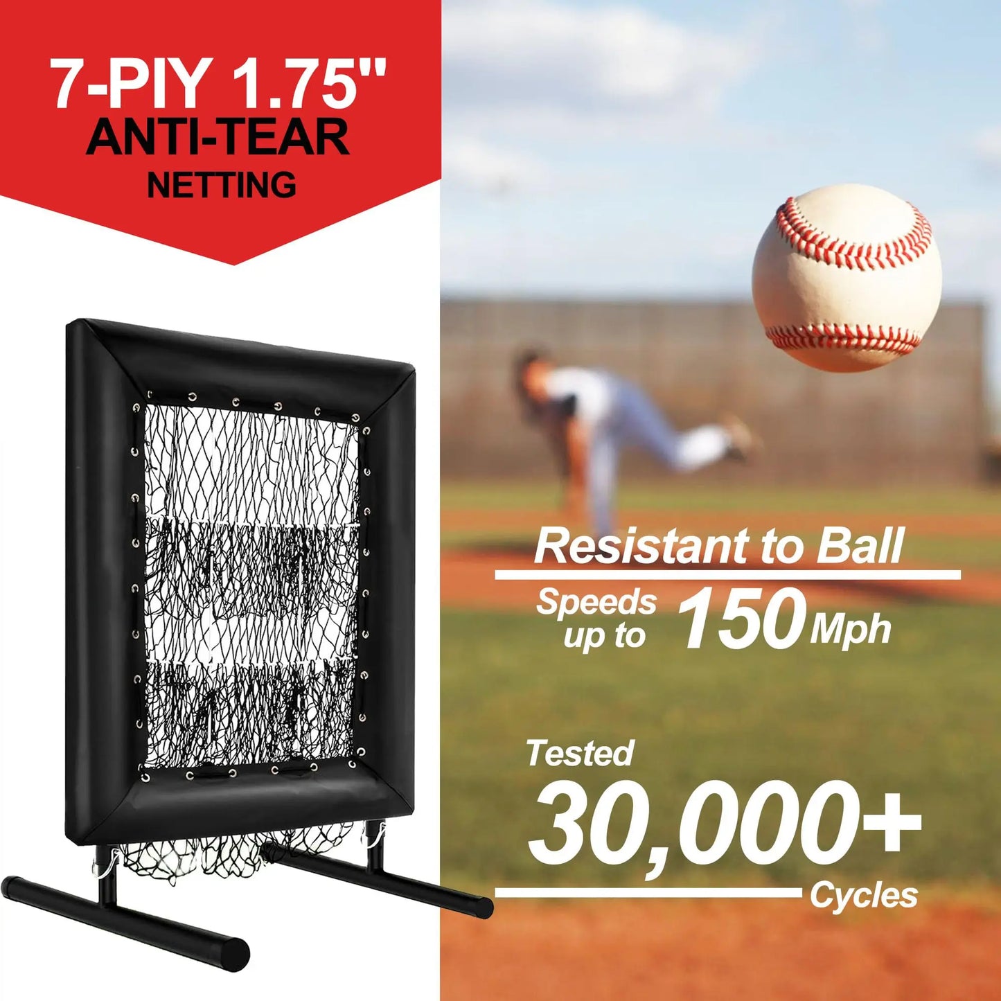 HiMISS Adjustable Pitching Net With 9-Hole Strike Zone For Practice