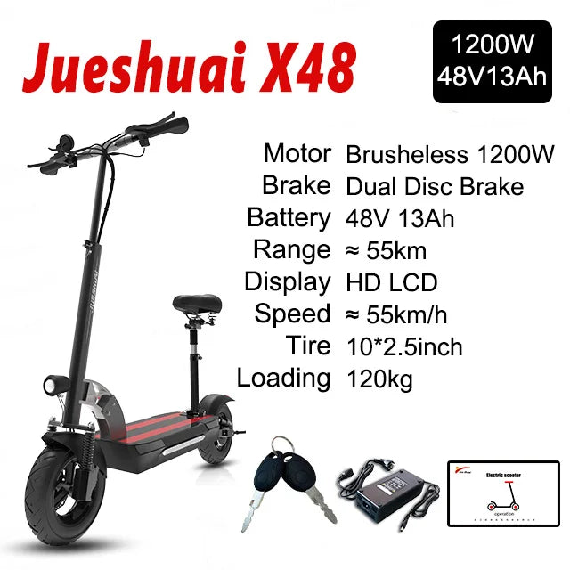 Jueshuai Outdoor Electric Scooter 1000W Off Road Foldable Adult