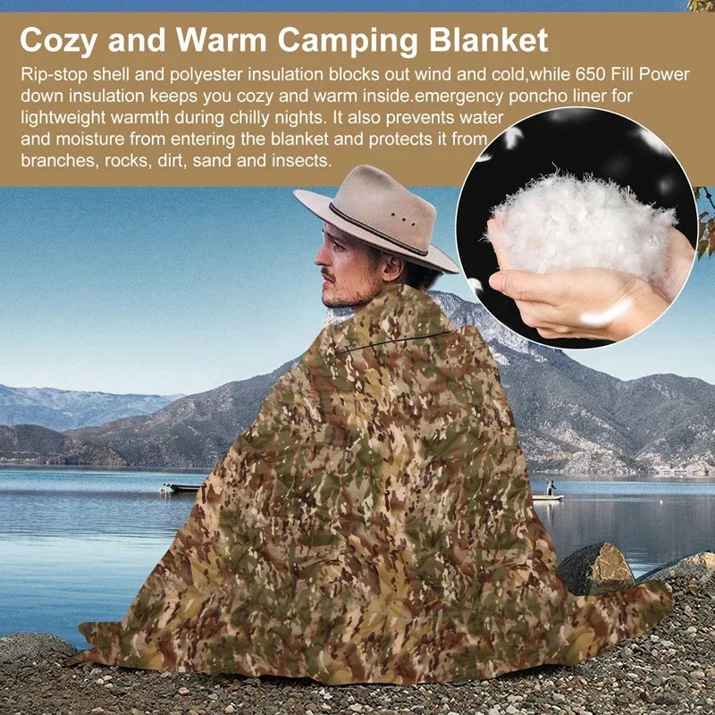 Fujian Tactical Army Poncho Liner Quilted Blanket Water Repellent