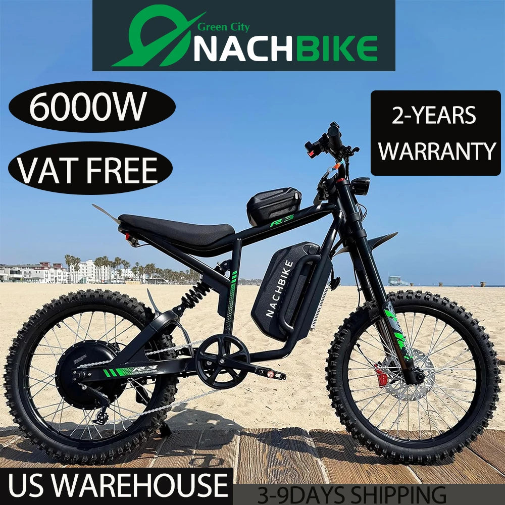 6000W High Performance Dirt Bike Featuring 60V 25Ah Battery