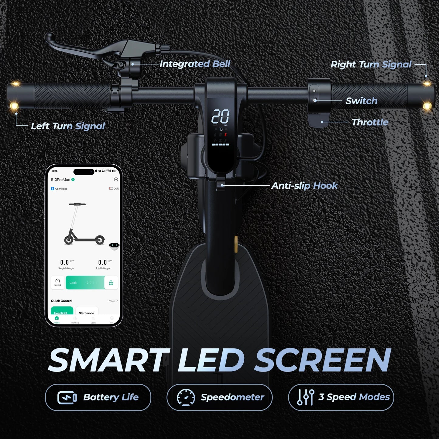HeroPick E10 Pro Max Electric Scooter 1000W Folding Range