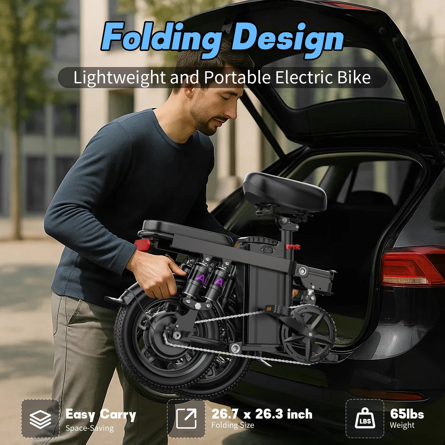 Electric Folding Bike For Adults With 750W Peak Motor And 20 MPH Top Speed For Commuters
