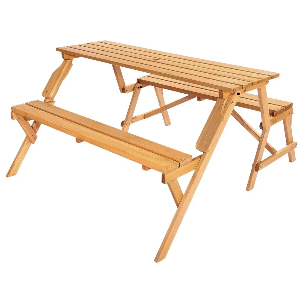 Finishes 2In1 Transforming Interchangeable Picnic Table And Bench Set Weatherproof