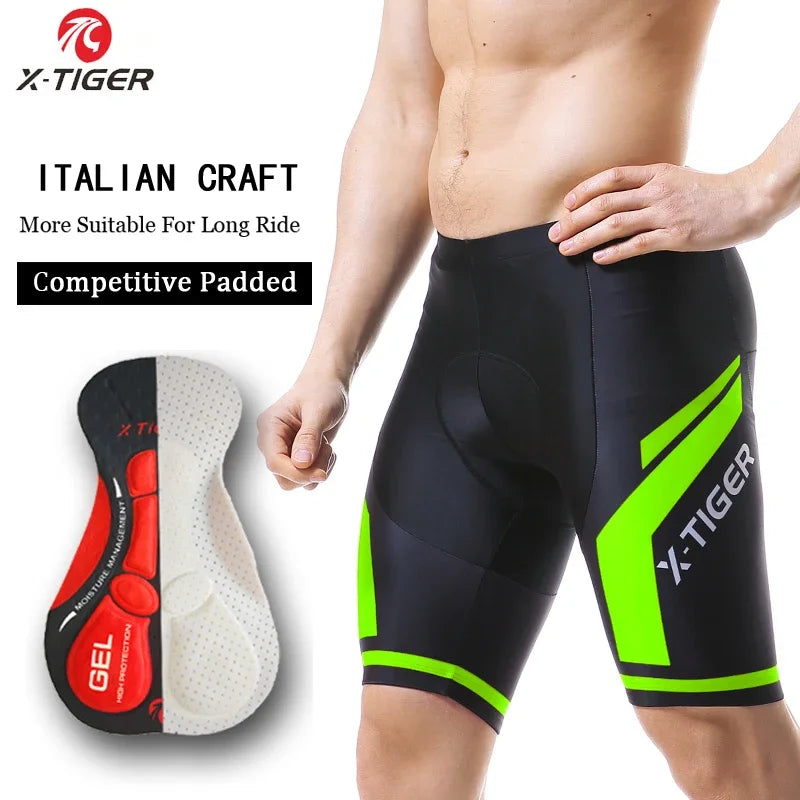 X-TIGERCN Pro Cycling Bib Shorts With 5D Gel Pad Cushion