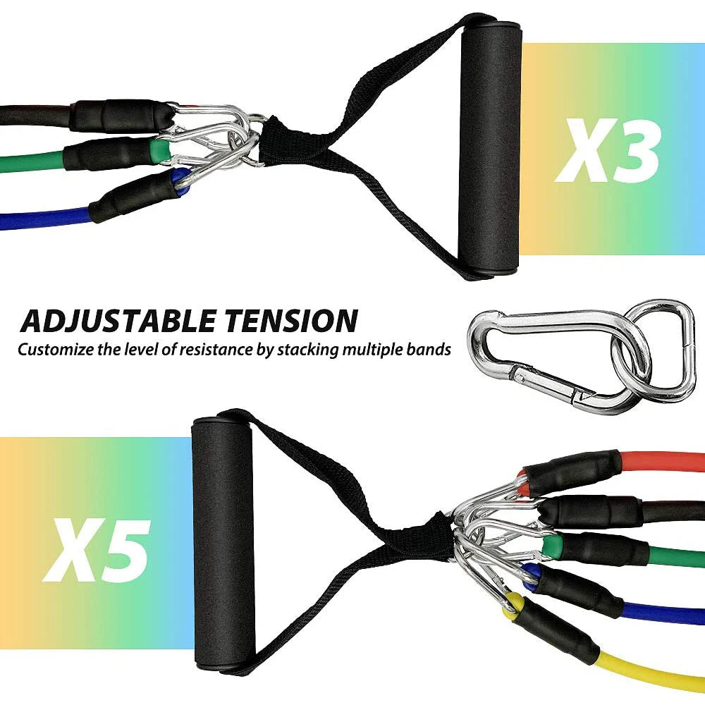 KUUBEED Elastic Resistance Bands Set for Home Gym Training