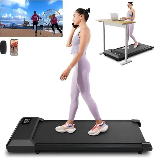Superun 2-In-1 Home Office Walking Treadmill Bluetooth App Remote