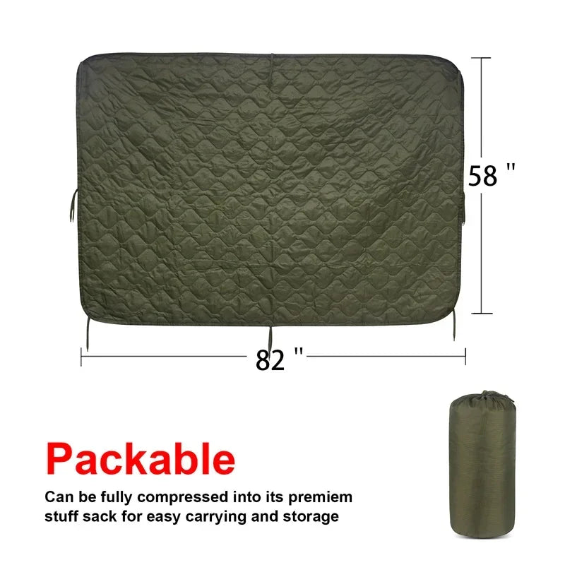 Fujian Tactical Army Poncho Liner Quilted Blanket Water Repellent