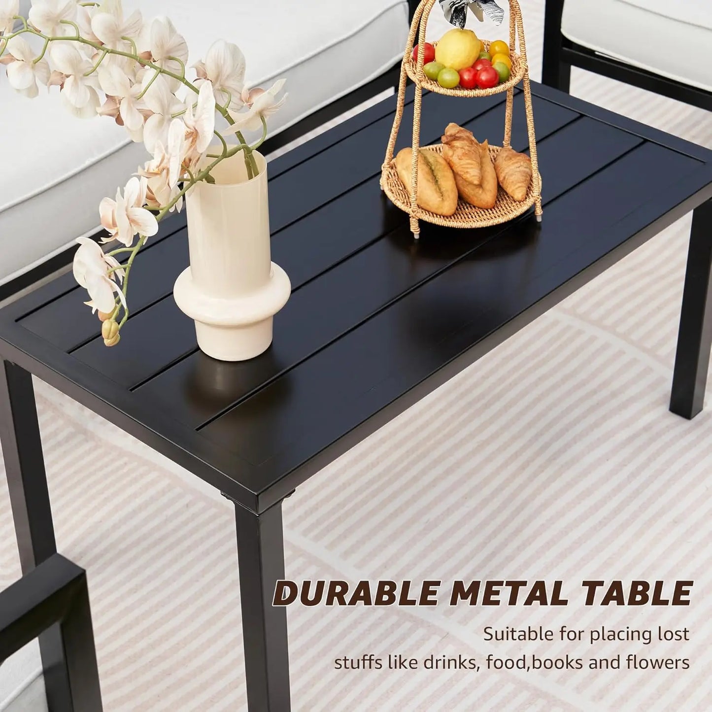 Modern Outdoor Patio Conversation Set Four-Piece Sofa Sectional
