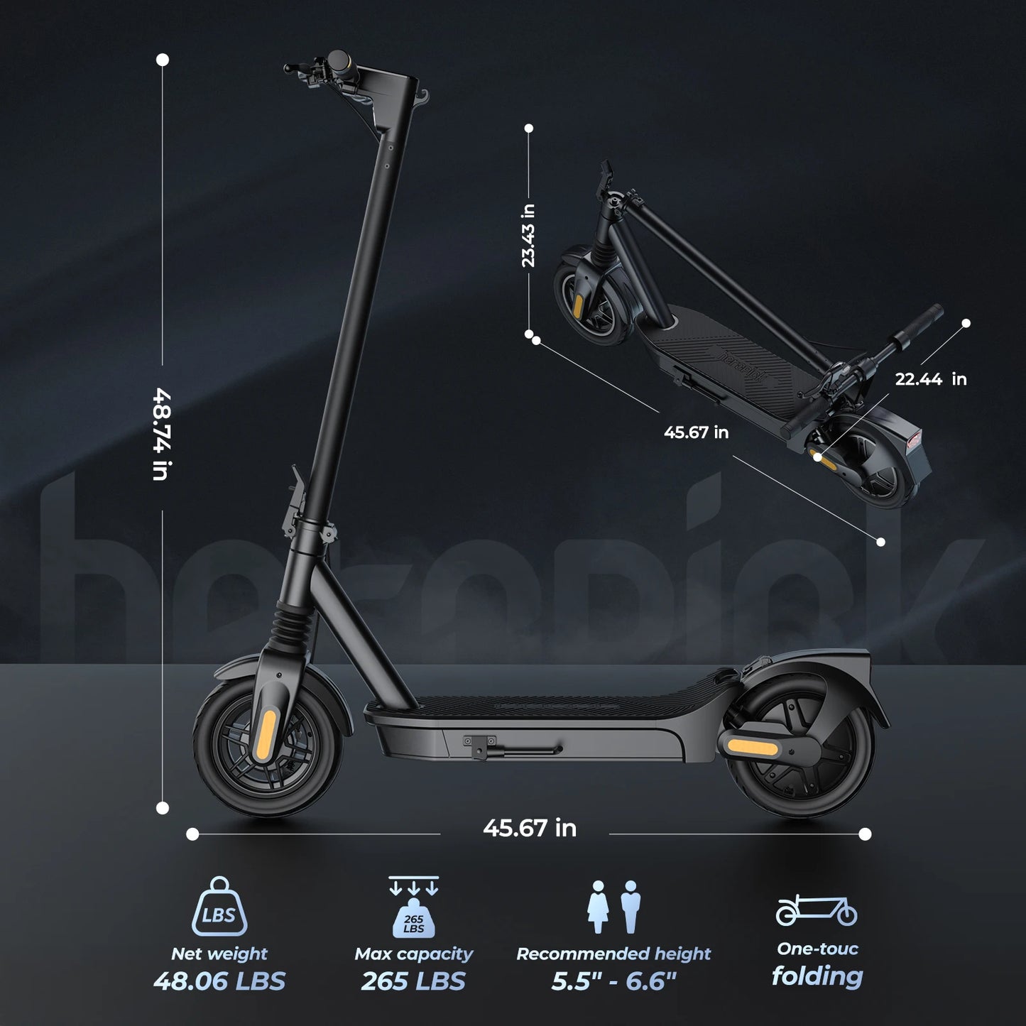 HeroPick E10 Pro Max Electric Scooter 1000W Folding Range