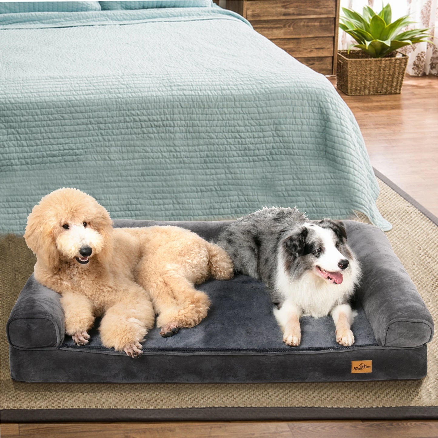 Guangdong Cozy Sofa Dog Bed With Bolster And Waterproof Cover