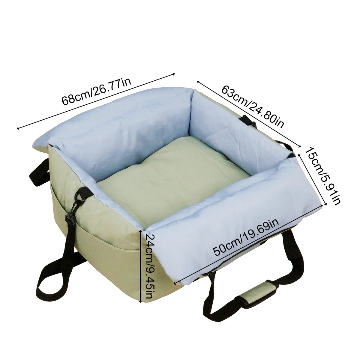 Borwart Portable Dog Car Seat With Booster Travel Carrier