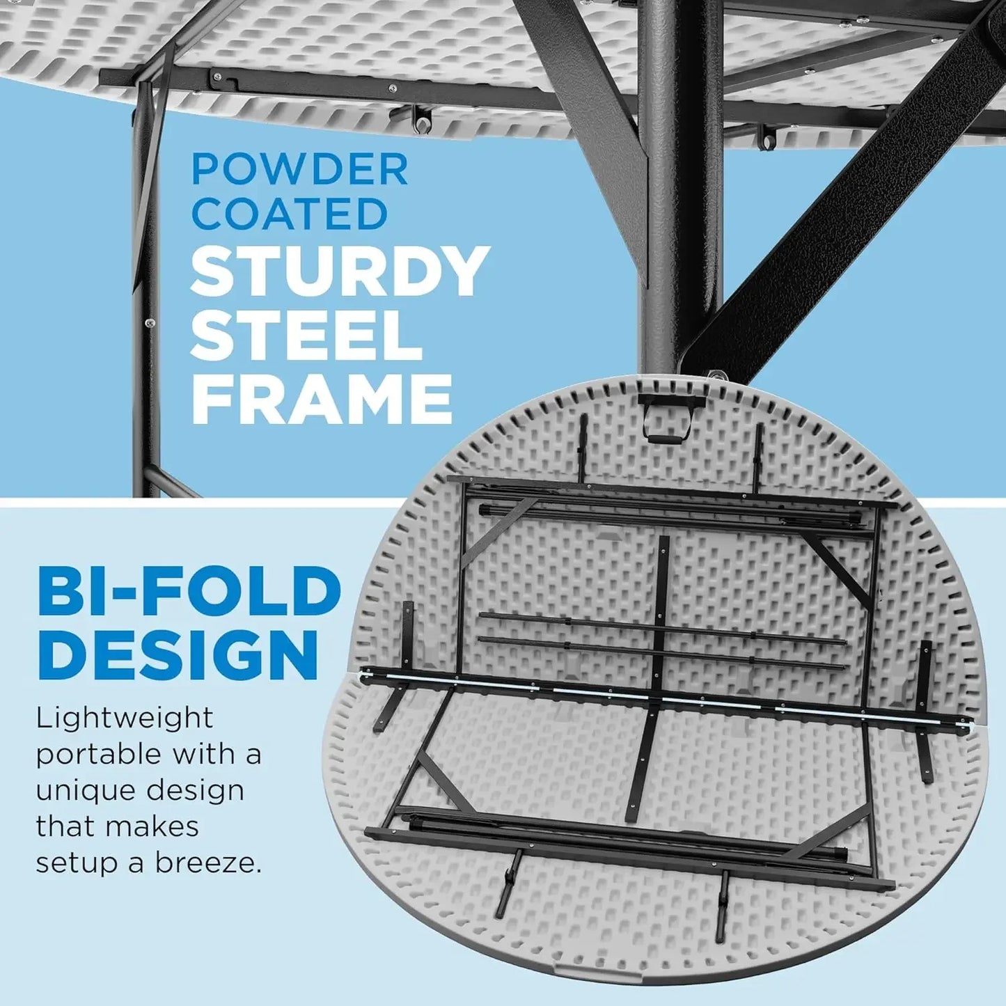 XMSJ Round Plastic Folding Table For Parties And Events