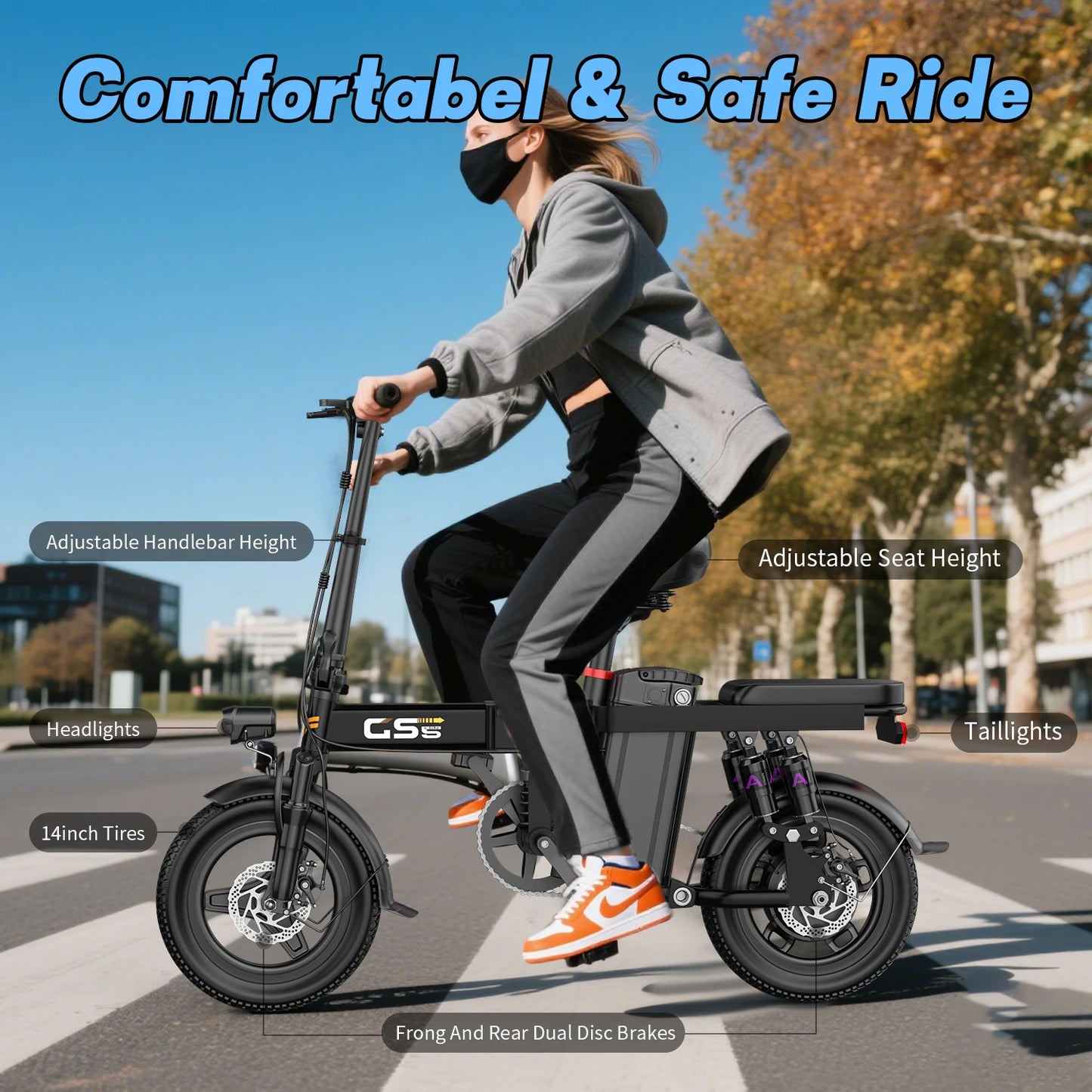 Electric Folding Bike For Adults With 750W Peak Motor And 20 MPH Top Speed For Commuters