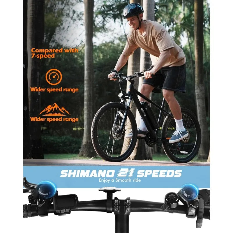 YTYINFork Racer 750W Electric Mountain Bike For Adults Durable All Terrain Performance