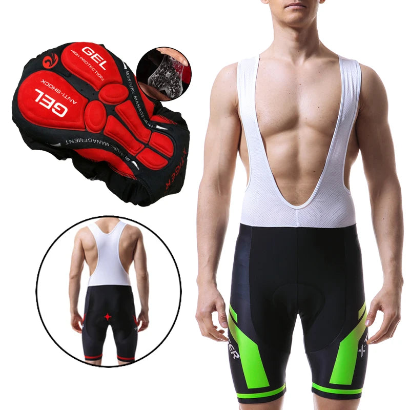 X-TIGERCN Pro Cycling Bib Shorts With 5D Gel Pad Cushion