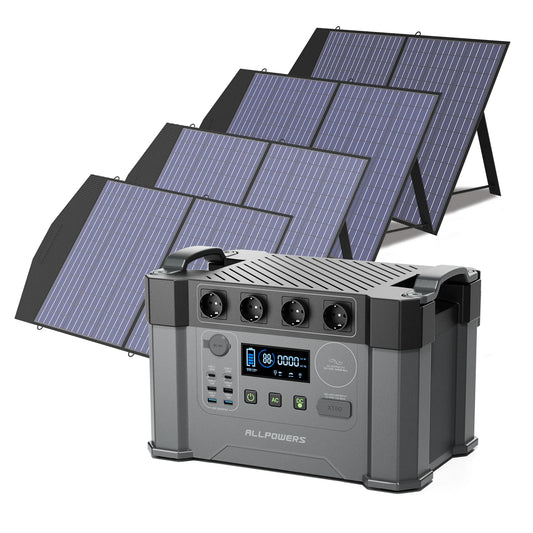 ALLPOWERS S2000 Pro 2400W MPPT Portable Power Station With 4x100W Foldable Solar Panels