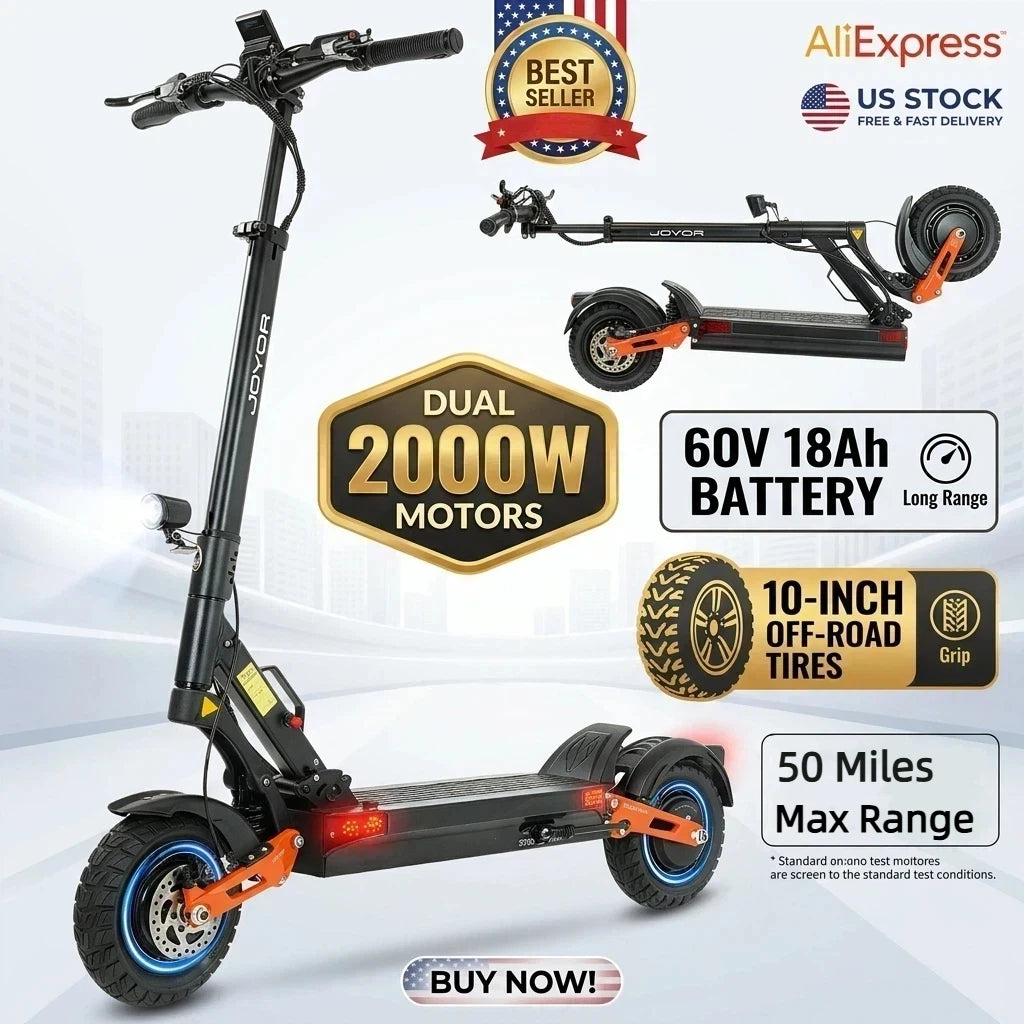 Dual Motor Electric Scooter Powered By 2000W 60V Battery System