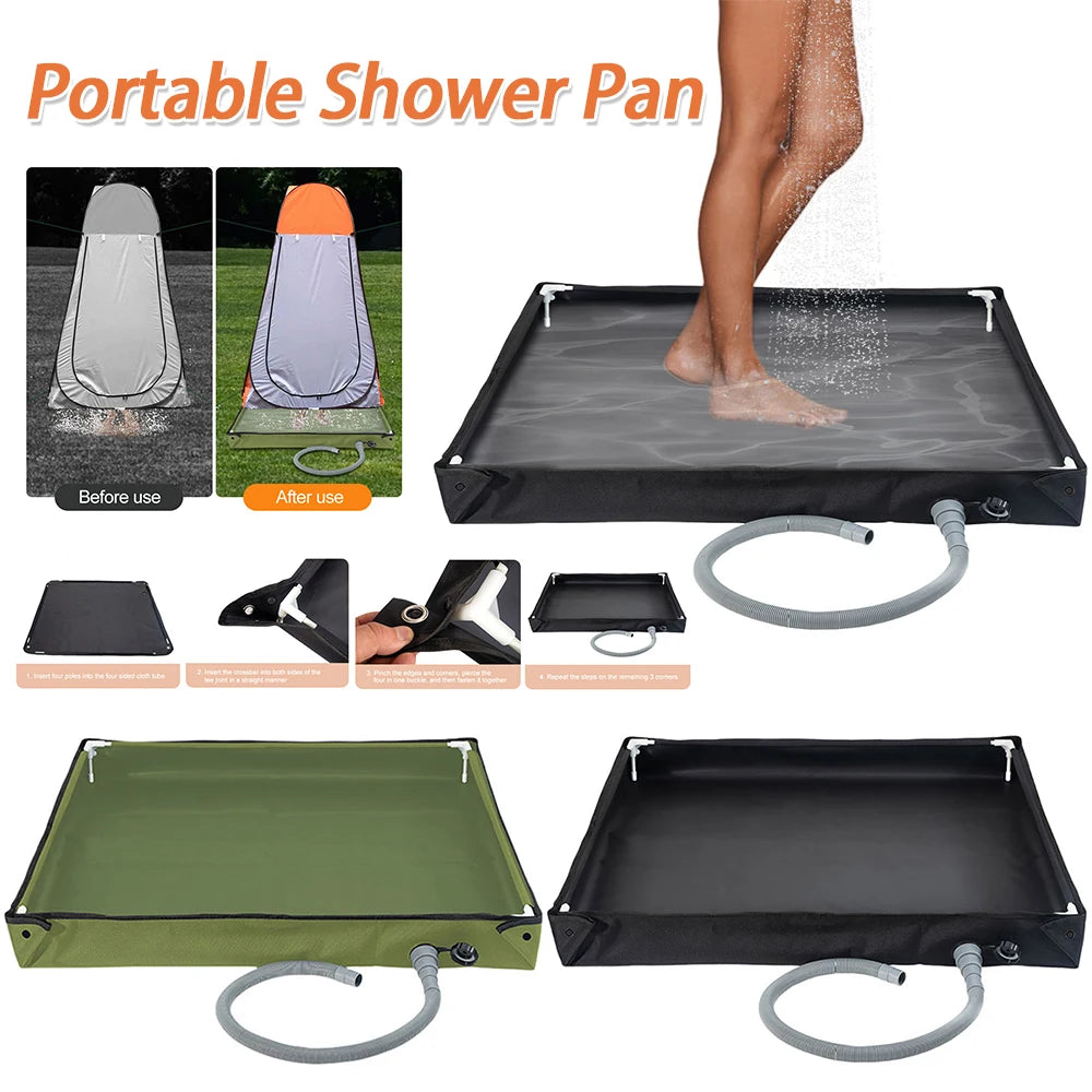 Shunmaii Foldable Shower Base With Drain Hose For RV Camping