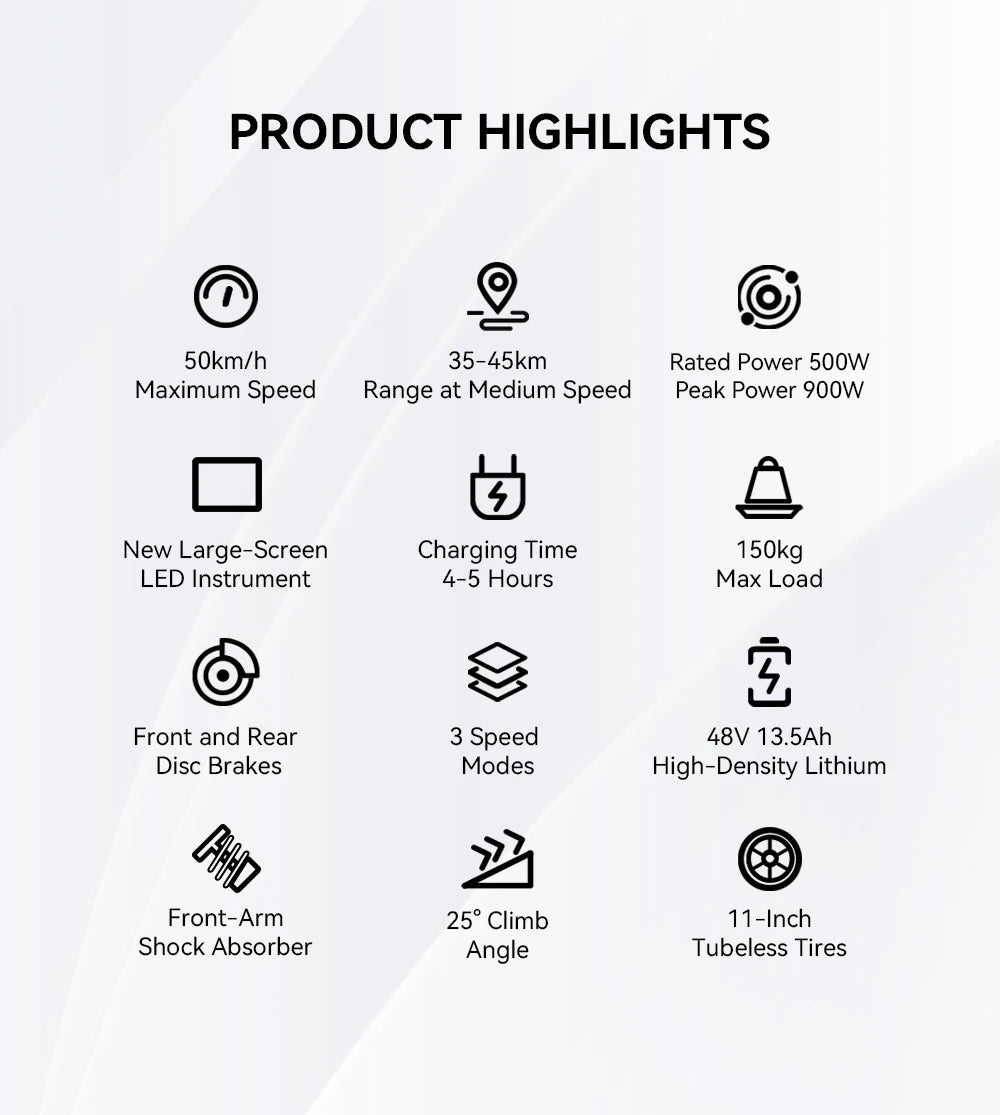 OOTD T10 Foldable Electric Scooter 900W Motor 18Ah Battery