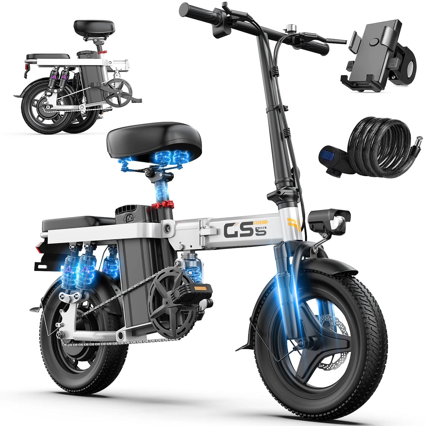 Electric Folding Bike For Adults With 750W Peak Motor And 20 MPH Top Speed For Commuters