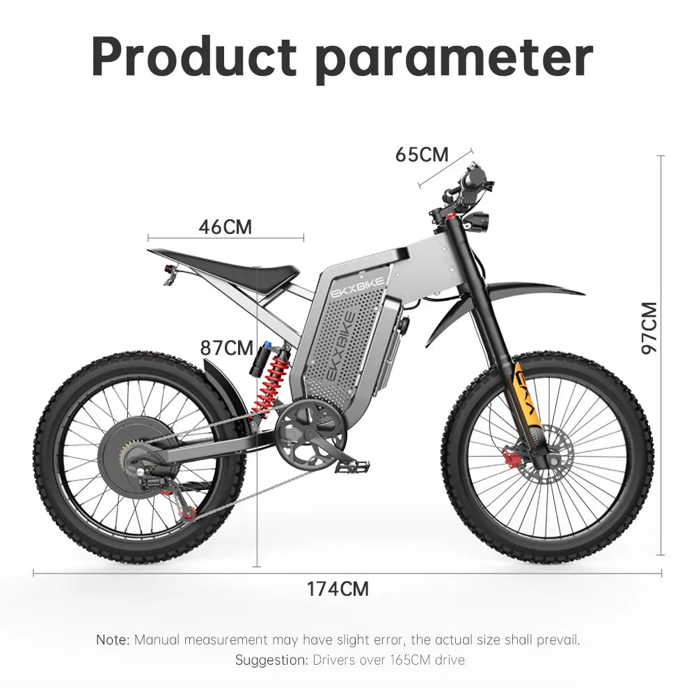 X21MAX Electric Mountain Bike 3000W Brushless Motor 60V30Ah Battery Off-Road-Ready