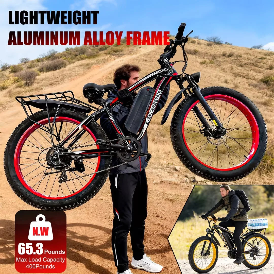 EOEOTWO E01 Electric Bike 1500W Peak 34MPH Fat Tire